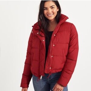 Hollister Red Puffer Jacket XL